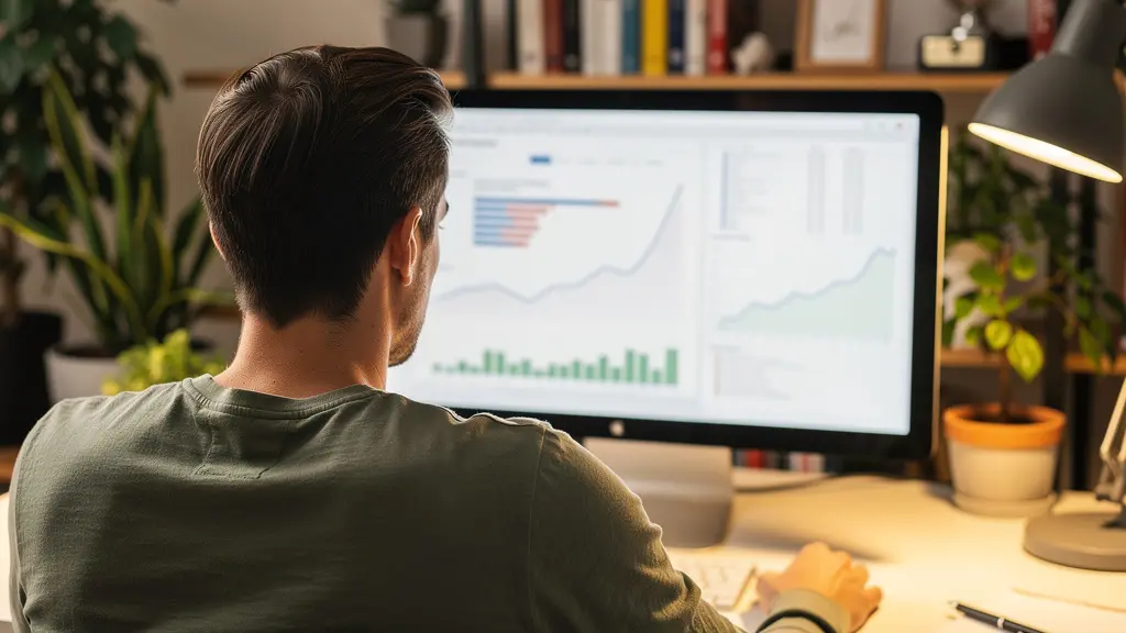 Personne analysant des données de simulation de prêt immobilier sur écran d'ordinateur